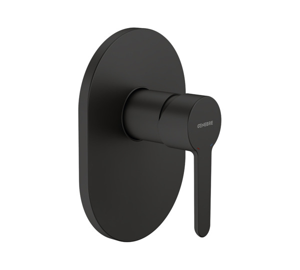 Monomando de ducha empotrado de 1 vía Negro Oslo Black
