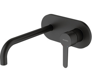 Monomando de lavabo empotrado caño 22cm Negro Oslo Black