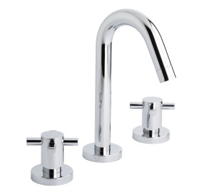 Batería de lavabo caño inclinado Cromado Kross