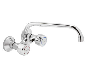 Grifo de cocina mural 11 cm caño tubo alto 18 cm Cromado Gamma